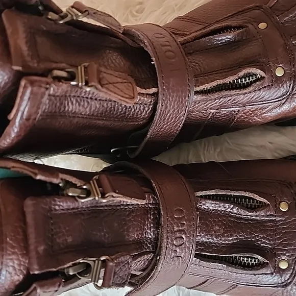 Polo Ralph Lauren Brown Leather Ankle Boots Size 10,5