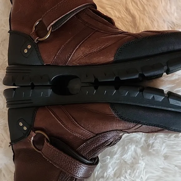 Polo Ralph Lauren Brown Leather Ankle Boots Size 10,5
