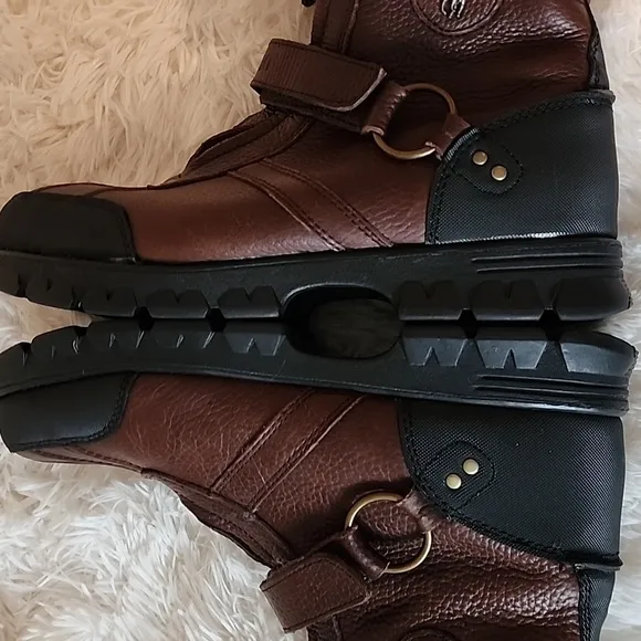 Polo Ralph Lauren Brown Leather Ankle Boots Size 10,5