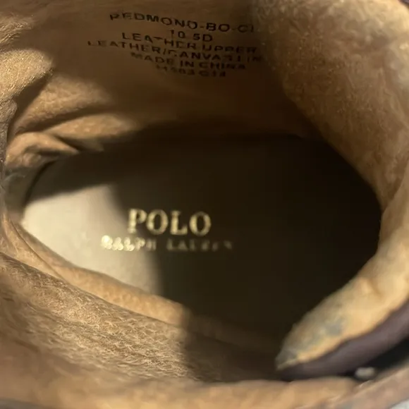 Polo Ralph Lauren Lace Up Boots Size 10.5D Brown Leather High Top Preppy Buckle