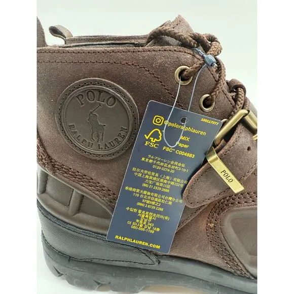 Polo Ralph Lauren Oslo Low Waterproof Leather Suede Boots Men’s Size 11.5 Brown