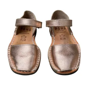 PONS Frailera Style Avarca Shoes Girls 26 EU 9.5 US Metallic Rose Gold Sandals