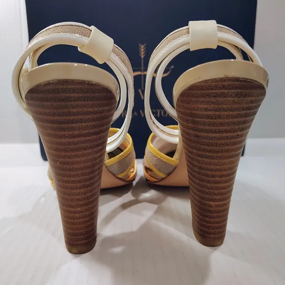 Pour La Victoire Women's Beige and Yellow Heels