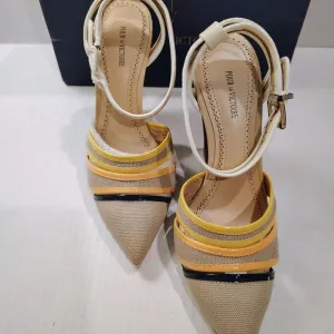 Pour La Victoire Women's Beige and Yellow Heels
