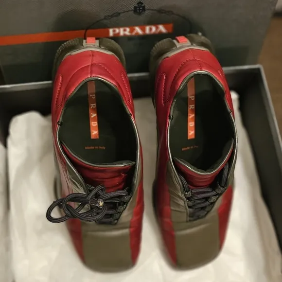 Prada All leather tennis shoes sneakers 38 - fits 7/7.5 UNISEX🚨flash sal