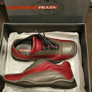Prada All leather tennis shoes sneakers 38 - fits 7/7.5 UNISEX🚨flash sal