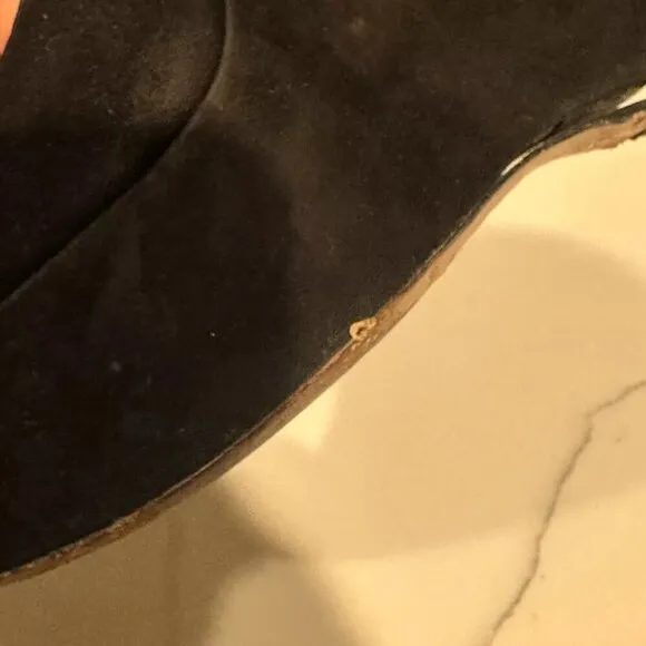 Prada Black Suede Wedges Size EU 40 1/2- US 10