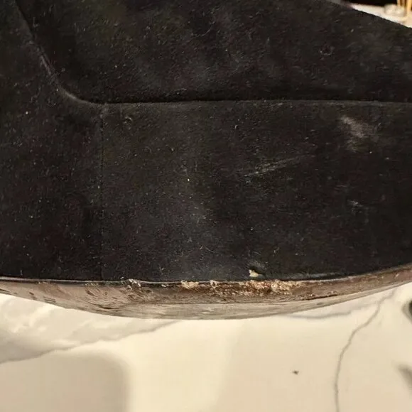 Prada Black Suede Wedges Size EU 40 1/2- US 10
