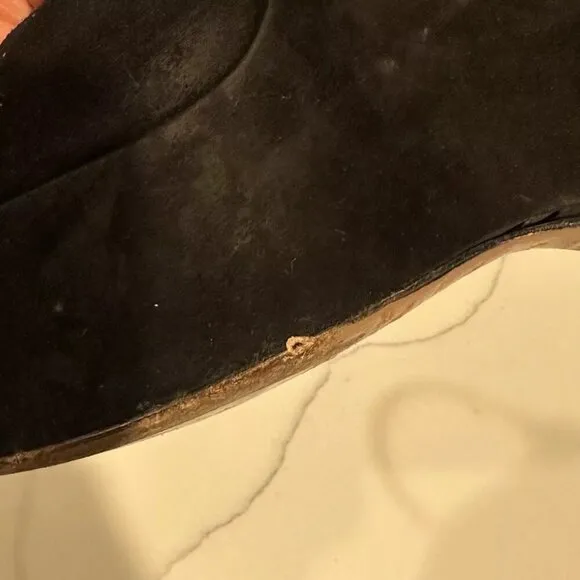 Prada Black Suede Wedges Size EU 40 1/2- US 10