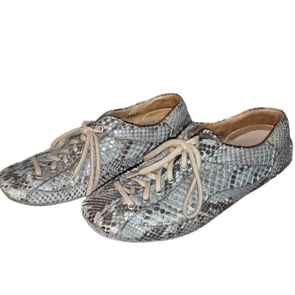 Prada Genuine Python Snakeskin Car Shoes - Women's Size 8