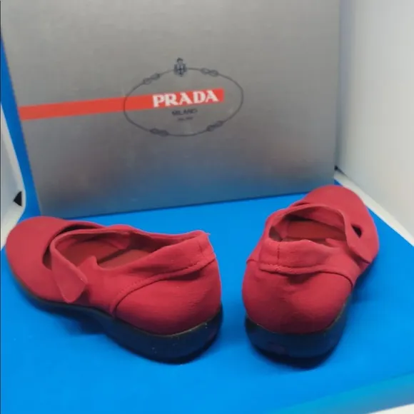 Prada red comfy shoes style # 3039 37 1/2