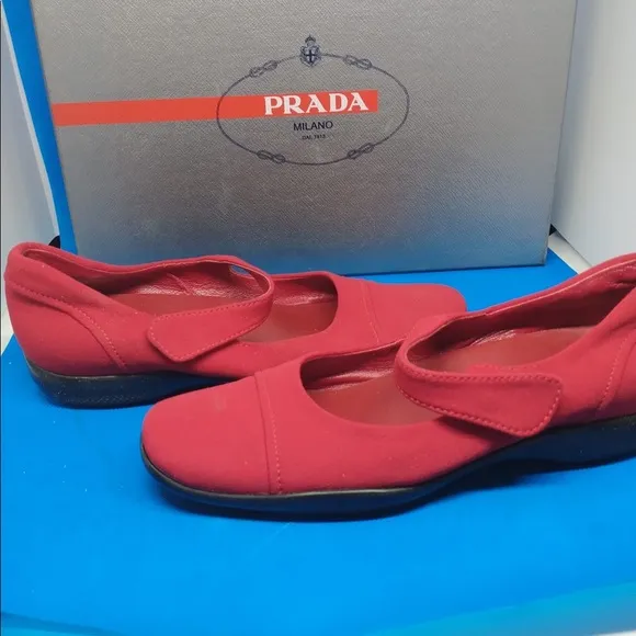 Prada red comfy shoes style # 3039 37 1/2