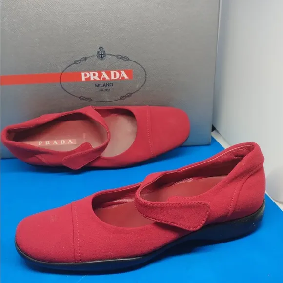Prada red comfy shoes style # 3039 37 1/2