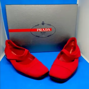 Prada red comfy shoes style # 3039 37 1/2