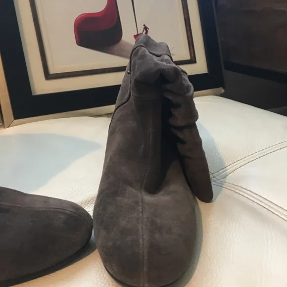 Prada Sport Brown Suede Mid Calf Boot size 37 1/2