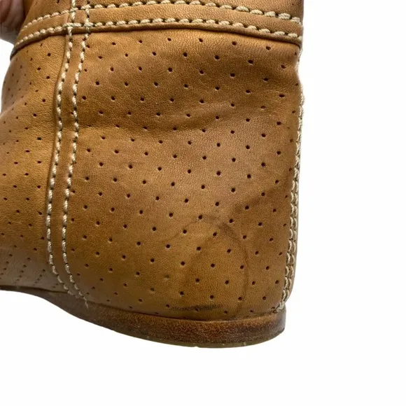 Prada Sport Perforated Leather Mid Calf Flat Boots
