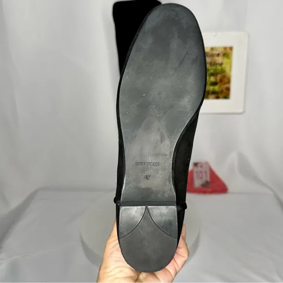 Pretty Ballerinas Up To the Knee Suede Flat Black Boots Size 41
