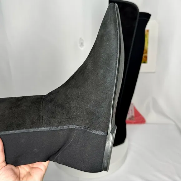 Pretty Ballerinas Up To the Knee Suede Flat Black Boots Size 41