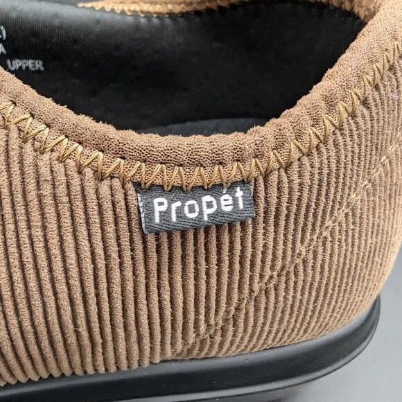 Propet shoes Womens 11 XX 2 Extra Wide Cush N Foot Brown Sand Corduroy Slip On