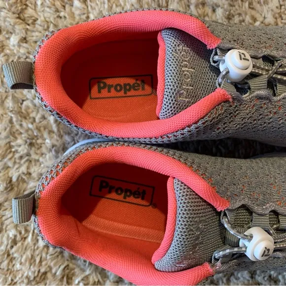 Propet Size 6.5 Wide Coral/Grey Travel Walker EVO Sneaker Shoes New In Box