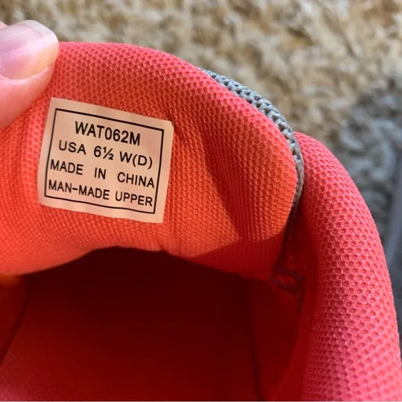 Propet Size 6.5 Wide Coral/Grey Travel Walker EVO Sneaker Shoes New In Box