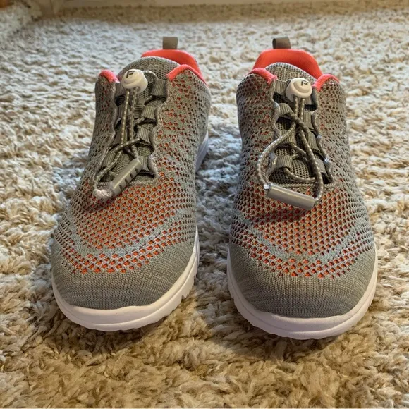 Propet Size 6.5 Wide Coral/Grey Travel Walker EVO Sneaker Shoes New In Box