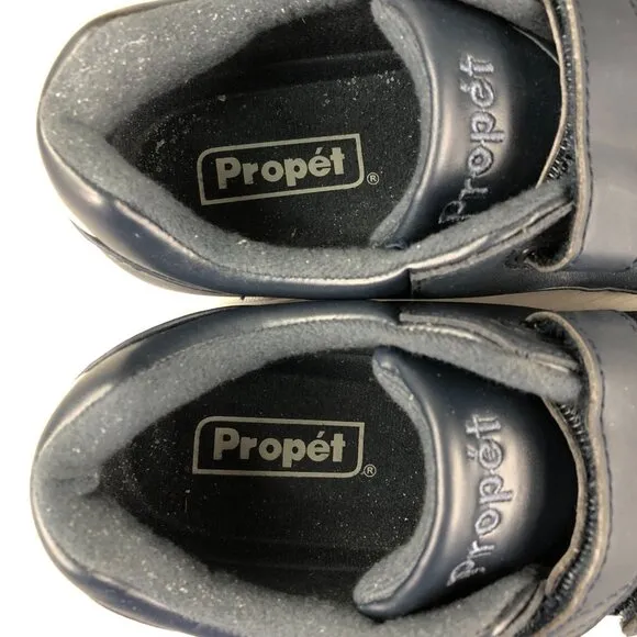Propet Women's 7.5W (D) Tour Walker Strap Blue Leather Hook &amp; Loop Shoes W3902