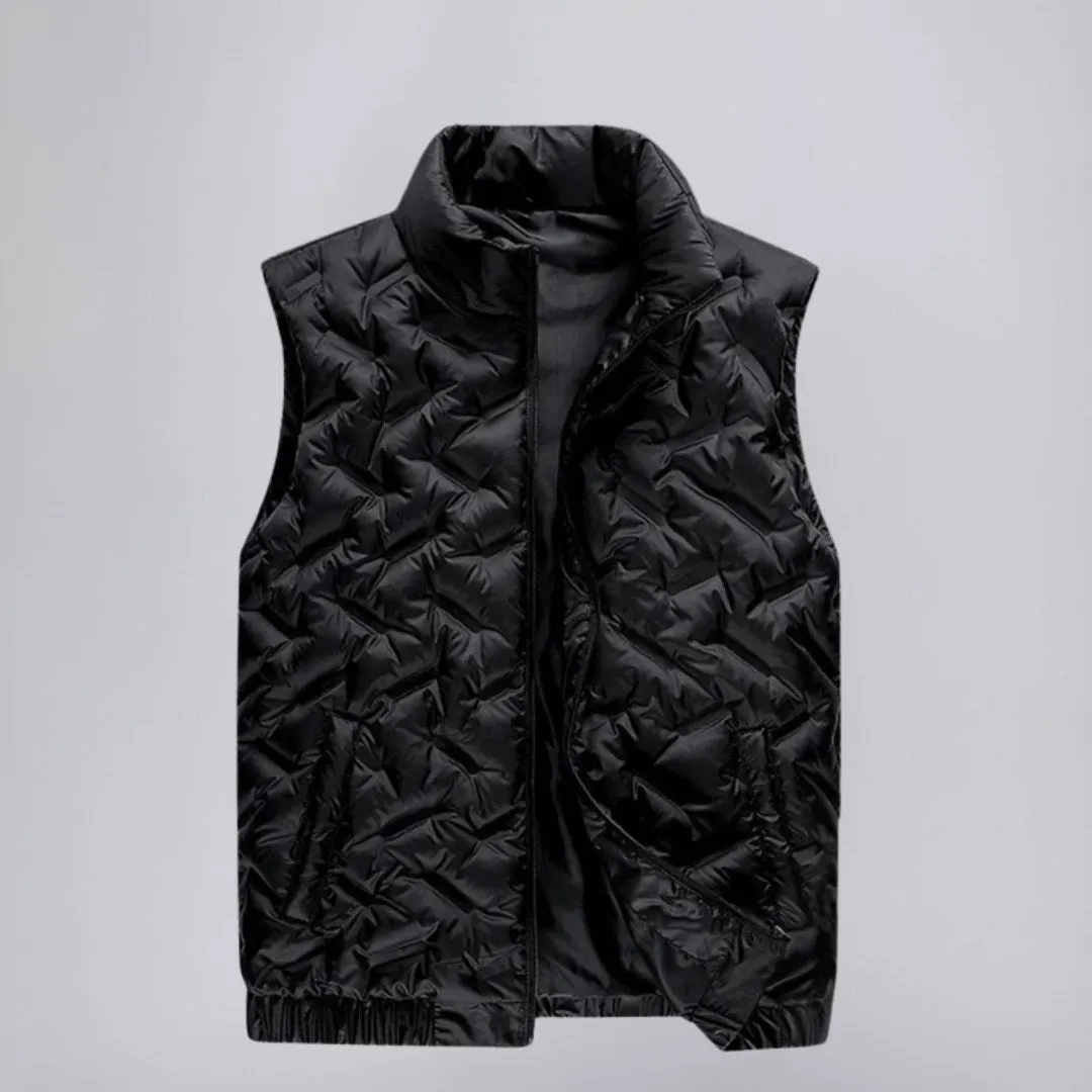 Puffer Vest with Duck Down Insulation and Waterproof Shell