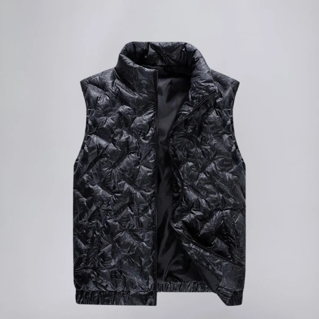 Puffer Vest with Duck Down Insulation and Waterproof Shell