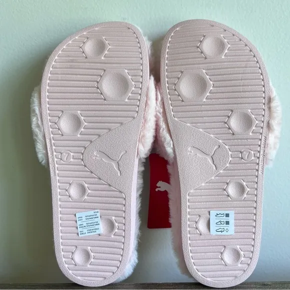 Puma Leadcat YLM Chalk Pink Women's Fluff Slides Size 9 SKU#33103