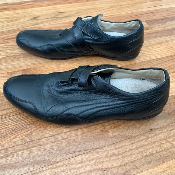 Puma The Black Label RARE Mostro Re-Luxe Black Leather Italian Shoes, sz 43