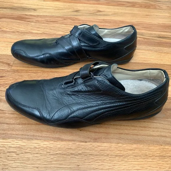 Puma The Black Label RARE Mostro Re-Luxe Black Leather Italian Shoes, sz 43