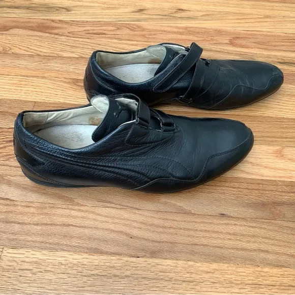 Puma The Black Label RARE Mostro Re-Luxe Black Leather Italian Shoes, sz 43