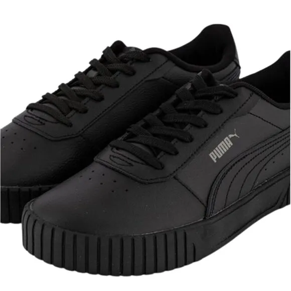 Puma Women's Carina 2.0 Sneaker - Black/Dark Shadow Leather, Size 7
