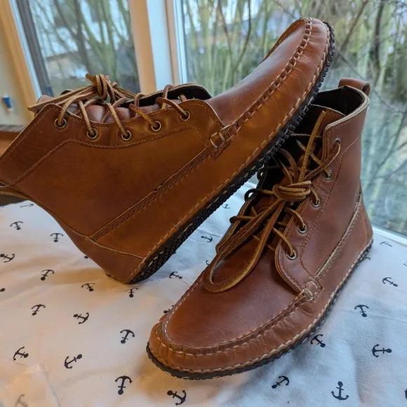 Quoddy Leather Camp Boots - size 10