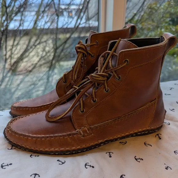 Quoddy Leather Camp Boots - size 10