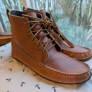 Quoddy Leather Camp Boots - size 10