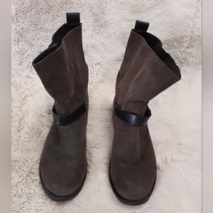 Rag &amp; Bone Distressed Leather Comfy Slouchy Moto Buckle Strapped Boots