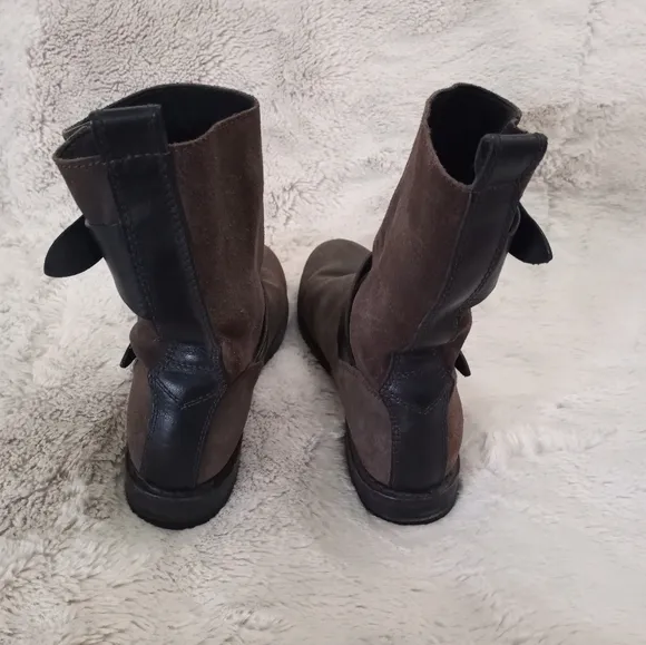 Rag &amp; Bone Distressed Leather Comfy Slouchy Moto Buckle Strapped Boots