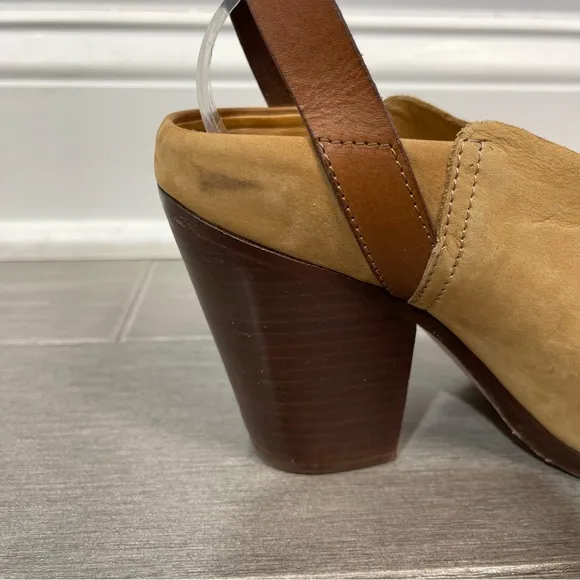 Rag &amp; Bone Kenny Nubuck Ankle Strap Slide Camel 37 7 Boho Western Southwestern
