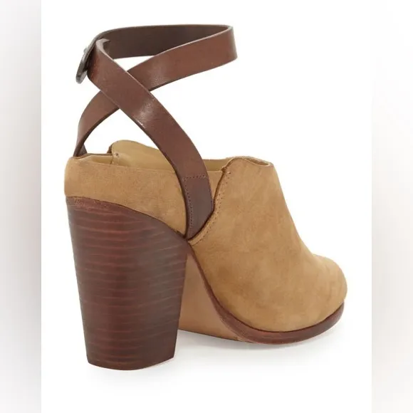Rag &amp; Bone Kenny Nubuck Ankle Strap Slide Camel 37 7 Boho Western Southwestern