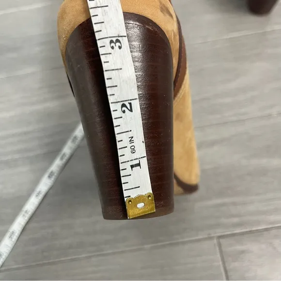 Rag &amp; Bone Kenny Nubuck Ankle Strap Slide Camel 37 7 Boho Western Southwestern