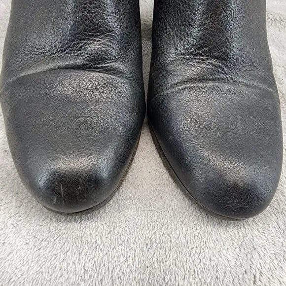 Rag &amp; Bone Shoes Womens 9 Harrow Black Leather Ankle Booties Knob Post Strap