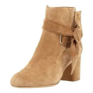 Rag &amp; Bone Suede Block Heel Dahlia Ankle Tie Bootie 39 1/2 /9.5 (runs small)