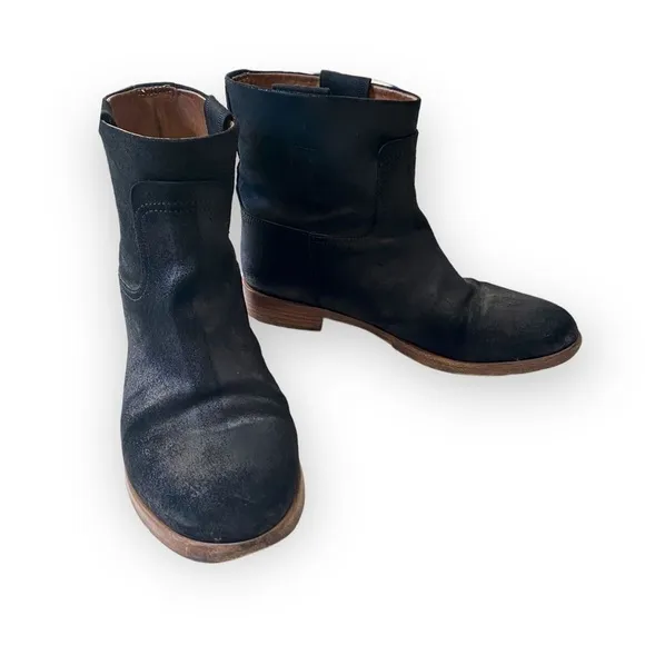 rag and bone Ankle boots,  Holly Ankle Boot, Black Waxy Suede,  Size 39.5