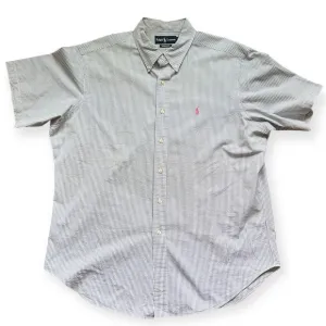Ralph Lauren Blue striped button down shirt men’s size XL