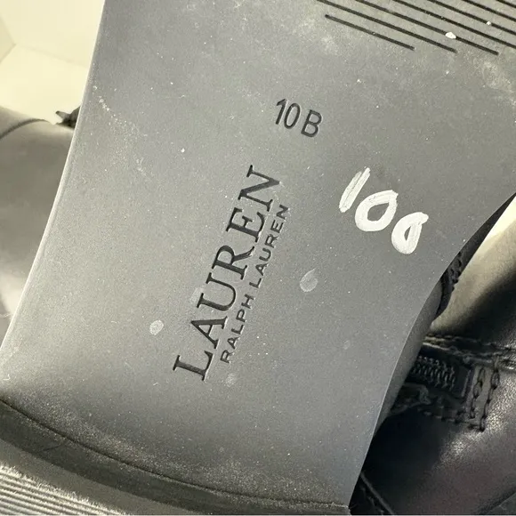 Ralph Lauren Flat Black Knee High Riding Boots Old Money Classic