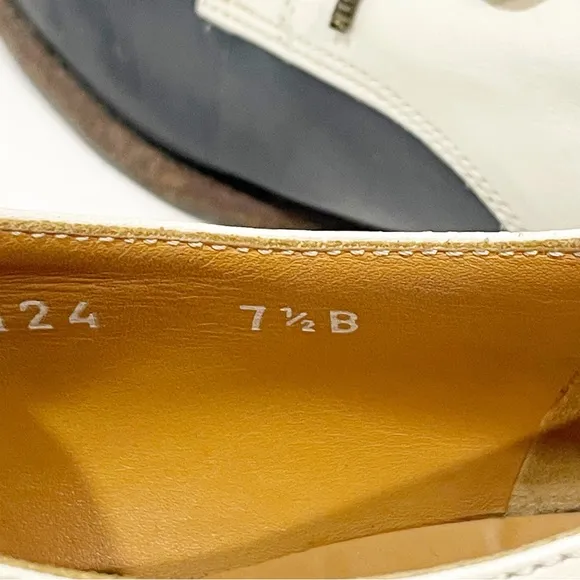 Ralph Lauren Italy Oxfords Women’s 7.5B Blue White Leather Saddle Shoes 2 Tone