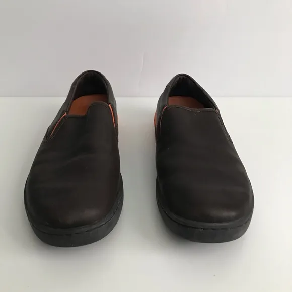Ralph Lauren Leather Brown and Orange Slip-On Shoes