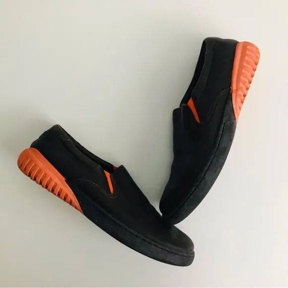 Ralph Lauren Leather Brown and Orange Slip-On Shoes